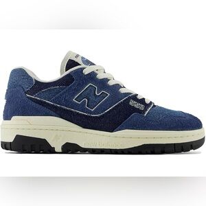 New Balance 550 Denim Blue and Cream Sneakers